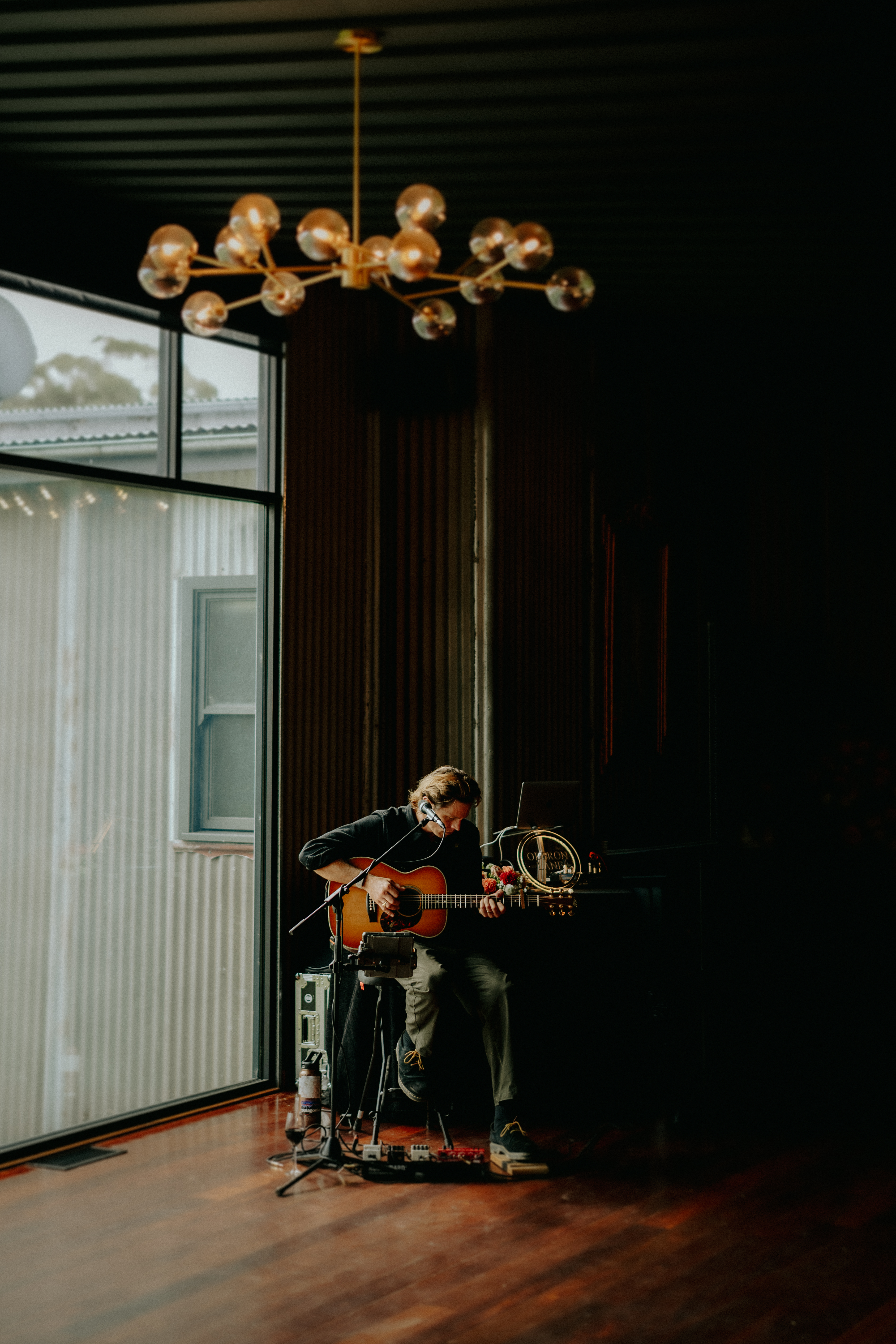 Mitch performing at a venue