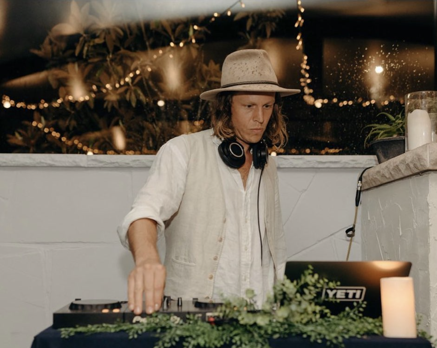 Mitch DJing at a wedding